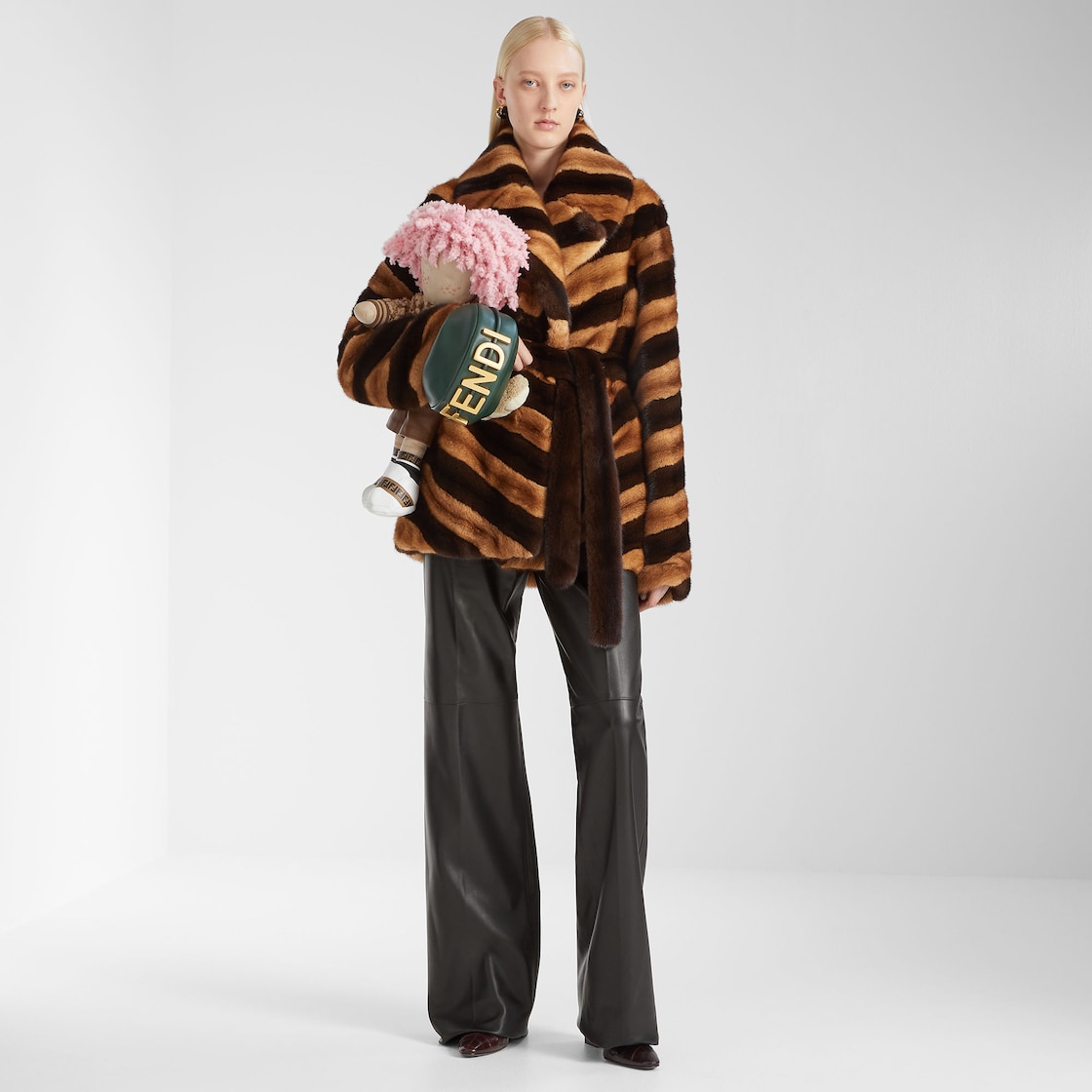 FENDI Fendigraphy Mini Dark green leather mini-bag - Image 5